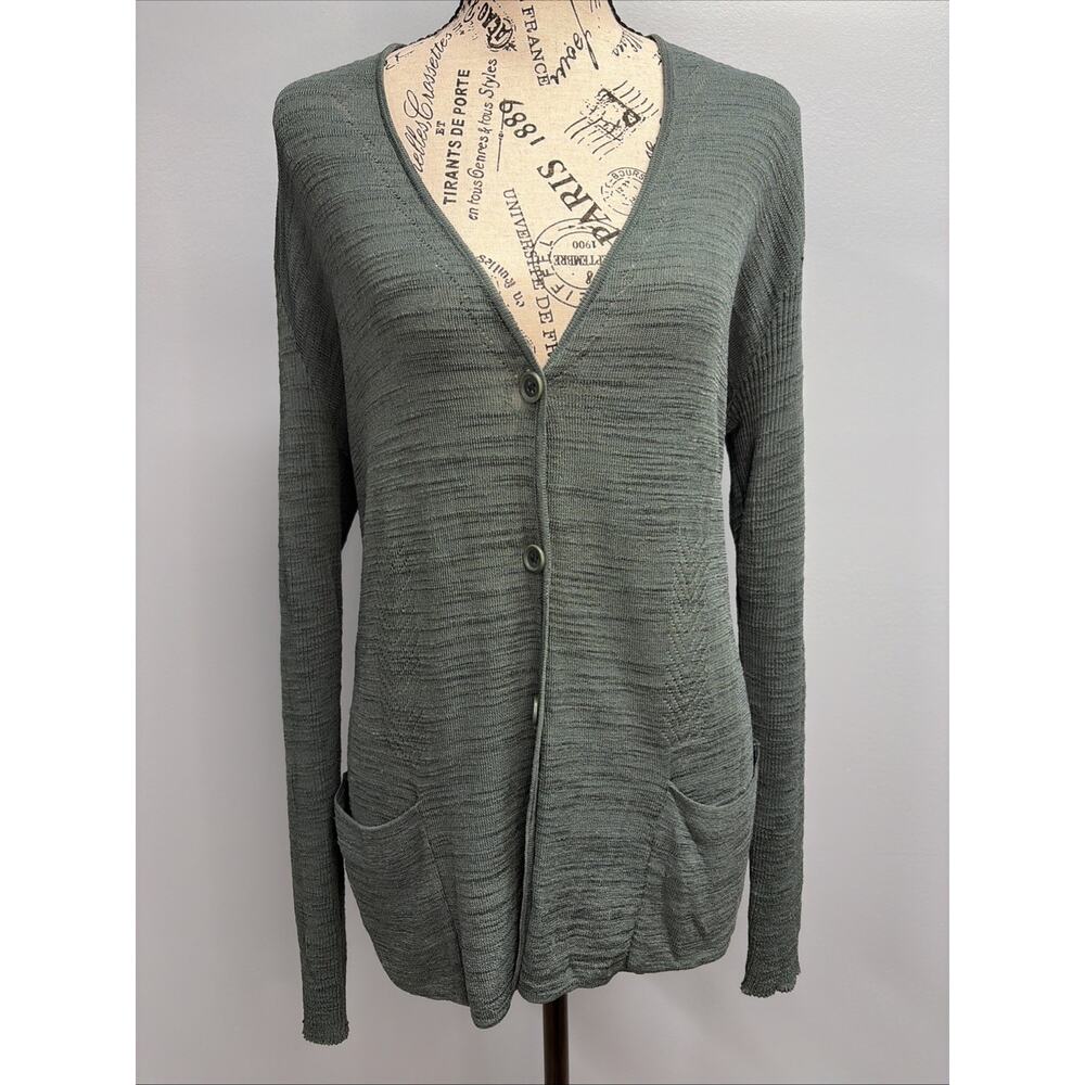 VTG GISPA Made In Italy - Long Sleeve/V-neck Women’s Cardigan Teal Green/Pockets